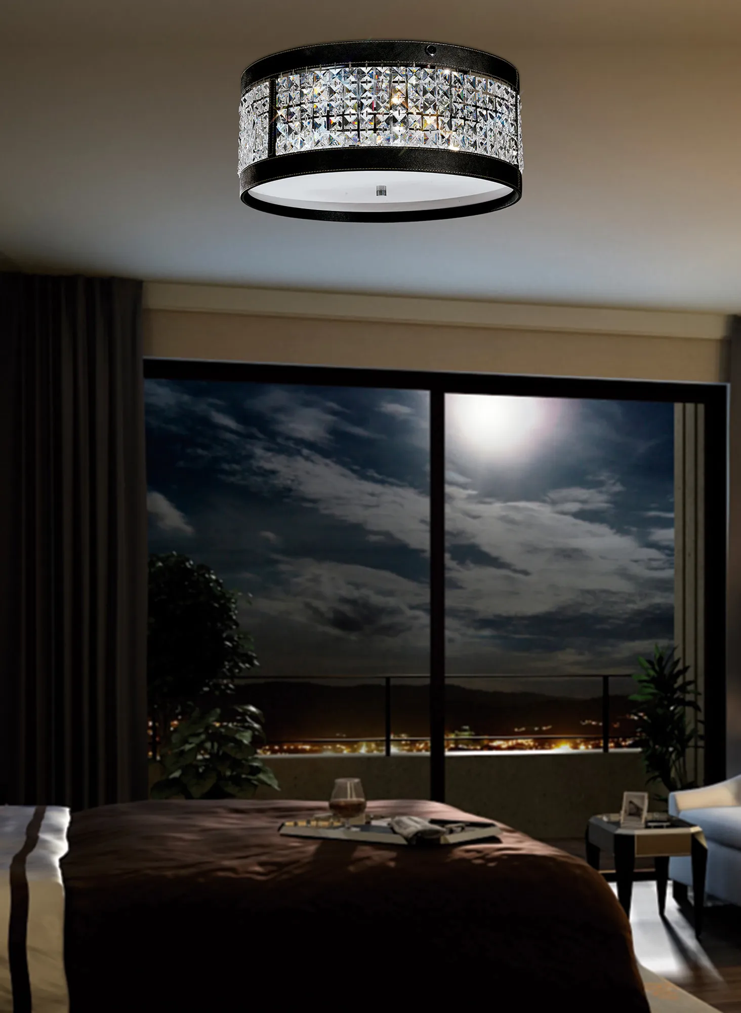 Celsa Crystal Ceiling Lights Diyas Flush Crystal Fittings
